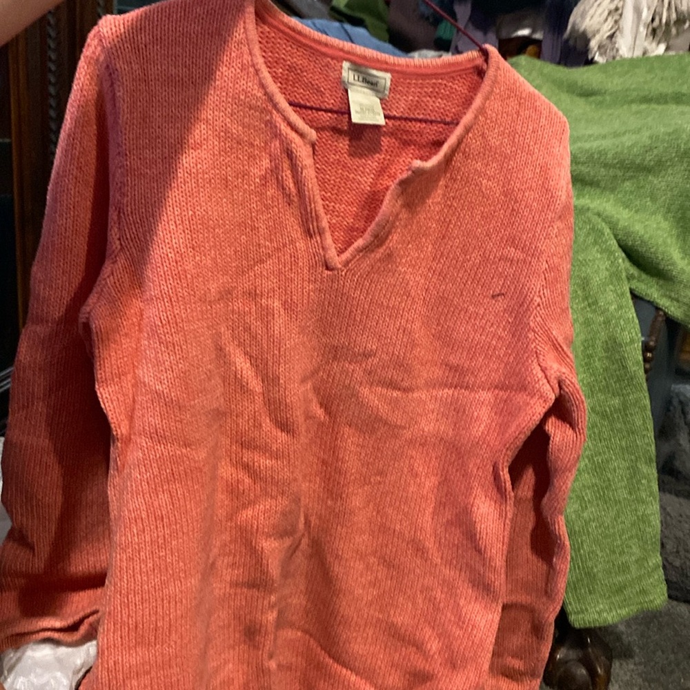 L.L. BEAN Pink Long Sleeve Sweater Medium